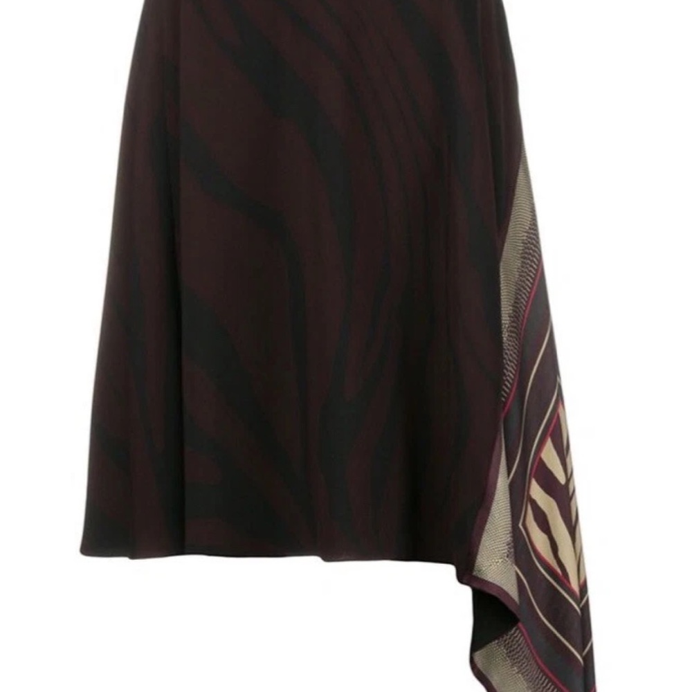 Roberto Cavalli zebra print asymmetric skirt animal print silk It. 42 US medium